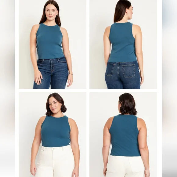 Snug Crop Tank Top Ribbed In Clay Blue - Picture 5 of 9